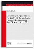 Die Gesetzgebungskompetenz für das Recht der Spielhallen