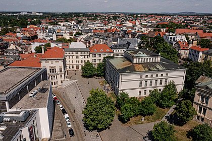 Luftbild Universitätsplatz, Foto: Uni Halle Maike Glöckner